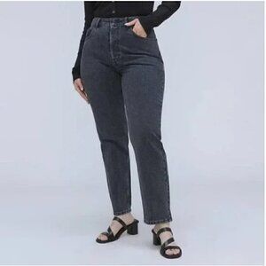 Everlane Curvy 90's Cheeky Straight Leg Ankle Jeans Button Fly Hartford Night